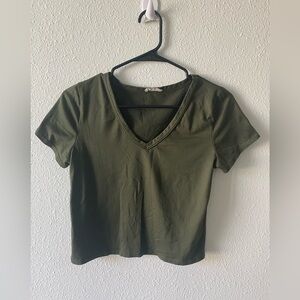 Olivia Rae Olive Green Crop Top